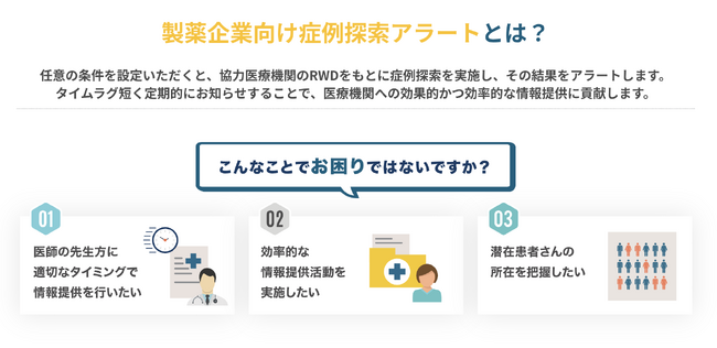 医療データ利活用のYuimedi、RWDを用いた「症例探索アラート」サービスを提供開始
