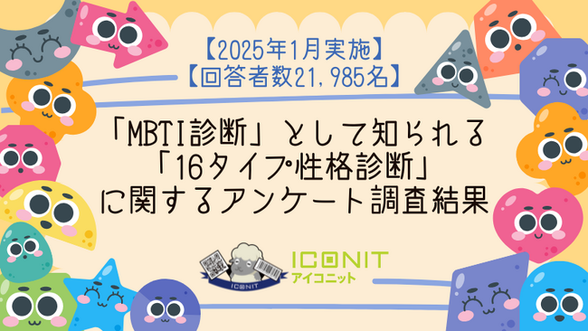 【2025年1月実施】【回答者数21,985名】「MBTI診断」として知られる「16タイプ性格診断」に関するアンケート調査結果