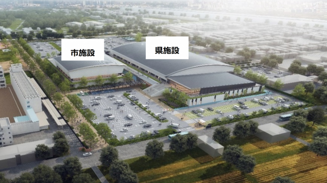 【埼玉県】屋内50m水泳場の建設工事現場を知事が視察しました