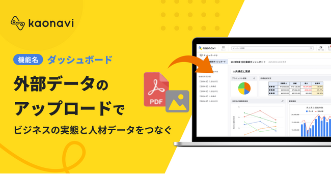 「カオナビ」のダッシュボード機能で、外部の画像や資料をアップロード可能に