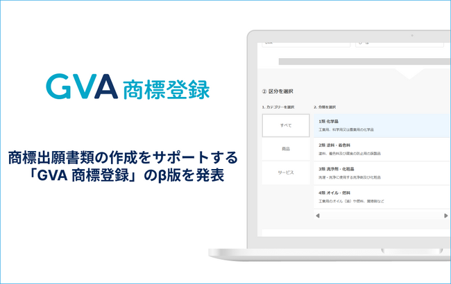 GVA TECH、商標出願書類の作成をサポートする「GVA 商標登録」のβ版を発表