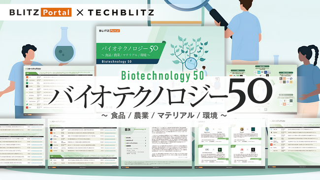 バイオテクノロジー関連で注目すべきスタートアップ50社「バイオテクノロジー50 ～食品 / 農業 / マテリアル / 環境～」レポートをリリース
