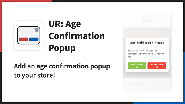 【海外向け】EC アプリ「UR: Age Verification Popup」を株式会社 UnReact がリリース