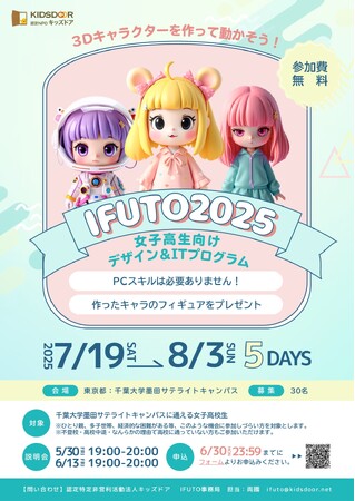 認定NPO法人キッズドア　＜女子高校生対象＞IT＆デザインプログラム【IFUTO】東京会場の生徒を募集