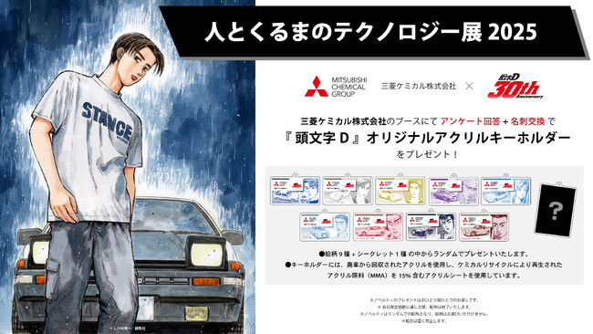 人とくるまのテクノロジー展2025において『頭文字D』のアクリルキーホルダーを配布