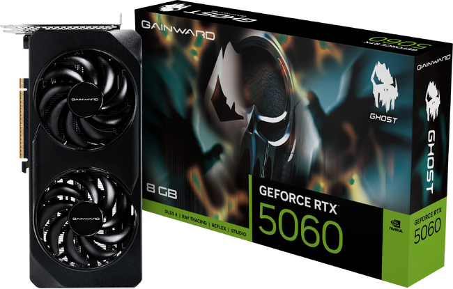 NVIDIA Blackwell RTX アーキテクチャ採用、NVIDIA(R) GeForce RTX(TM) 5060 GPUを搭載「GAINWARD RTX 5060 GHOST 8GB GDDR7」発売