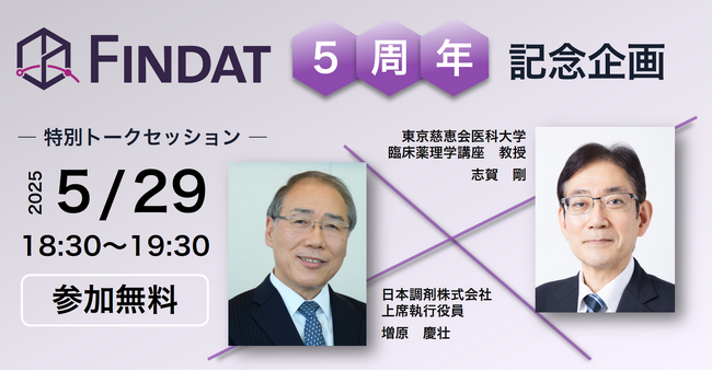 医薬品情報WEBプラットフォーム「FINDAT」リリース5周年記念！特別トークセッション開催のお知らせ