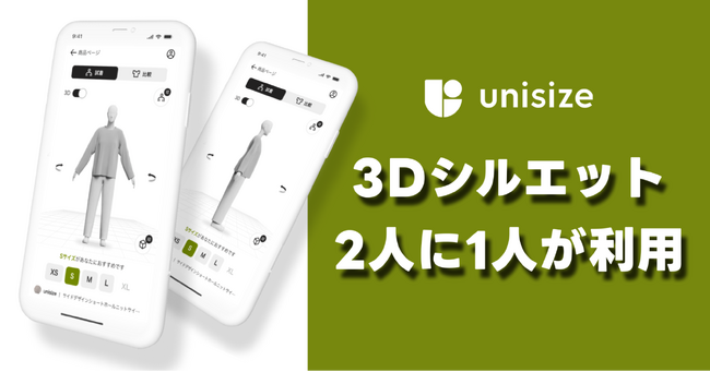 「3Dシルエット」で実現する、よりリアルな購入体験　～購入者の2人に1人がunisize利用で納得の購入体験～