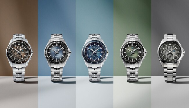 深みのあるグラデーション文字板を採用した“OCEANUS”