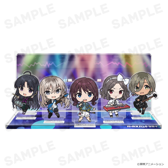 アニメ「ガールズバンドクライ」アクリルスタジオ、缶バッジ5個セット、ぷにこれ！アクリルフィギュア、ダイカットステッカーの受注を開始しました！