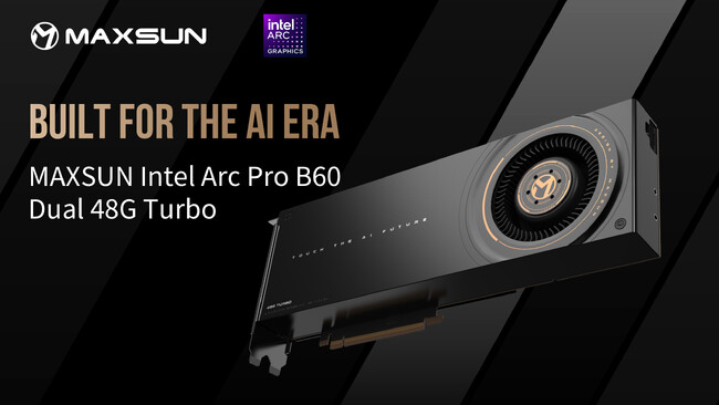 【新品登場】MAXSUN AI作業用のIntel Arc Pro B60 Dual 48G Turboグラフィックス・カードを発表