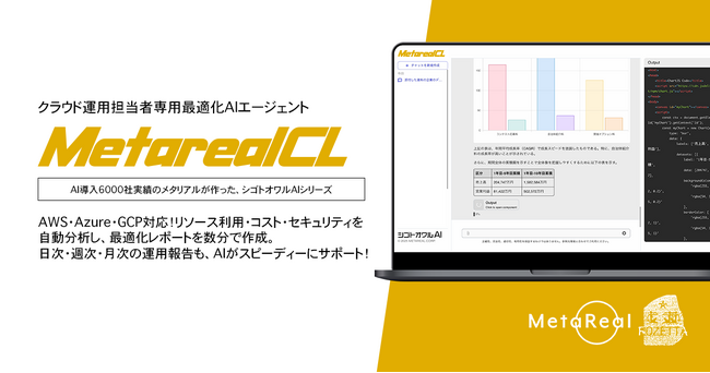 【メタリアル・グループ】クラウド運用最適化レポート作成AIエージェント「Metareal クラウド(Metareal CL)」5/21提供開始