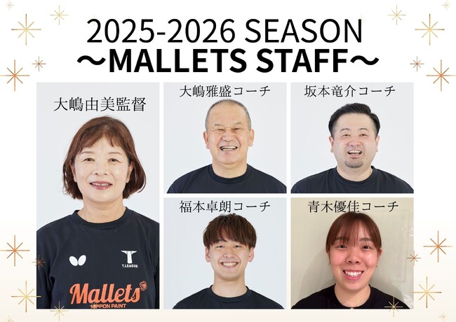 【日本ペイントマレッツ】ノジマＴリーグ2025-2026シーズンスタッフ決定のお知らせ