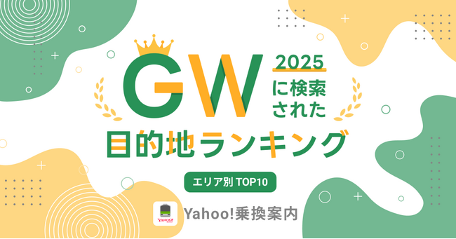 【Yahoo!乗換案内】2025年GWに最も検索された目的地ランキングを発表。全国7エリアのうち関西エリアの1位は「大阪・関西万博」