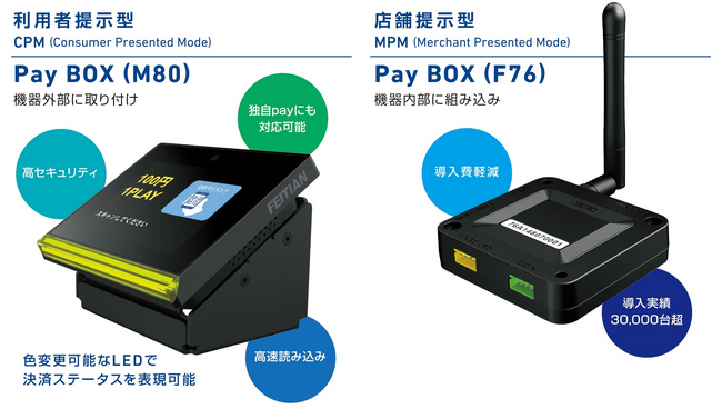 高速スキャン、独自のコード決済にも対応、CPM端末「Pay BOX（M80）」新発売