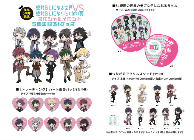 「絶対BL」作品５周年記念イベントで販売された記念グッズの事後通販が5月30日（金）からスタート!!