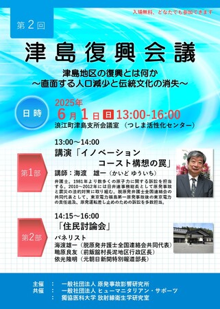 第２回「津島復興会議」（津島地区の復興とは何か～直面する人口減少と伝統文化の消失～）