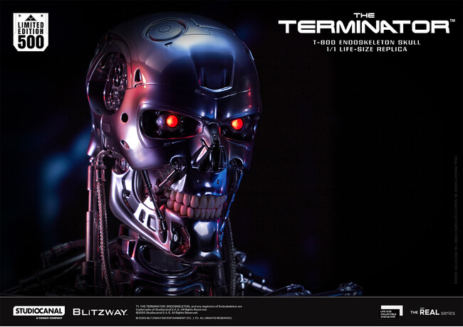 【予約開始】全世界500個限定！T-800 Endoskeleton Skull 1/1 ライフサイズレプリカ