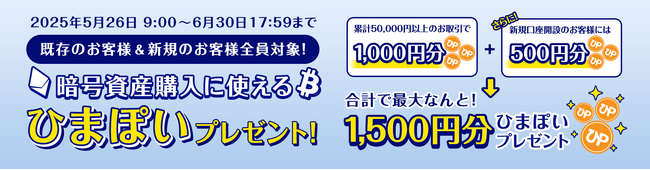 【新規銘柄上場記念】暗号資産のご購入&口座開設で最大1,500円相当のポイント還元キャンペーン！ 