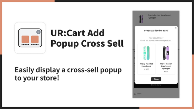 【海外向け】EC アプリ「UR: Cart Add Popup Cross Sell」を株式会社 UnReact がリリース