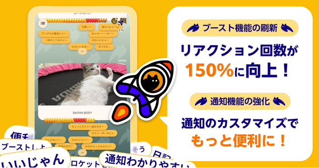 ユーザーの反応数が1.5倍に増加！新ブーストと通知機能をリリース