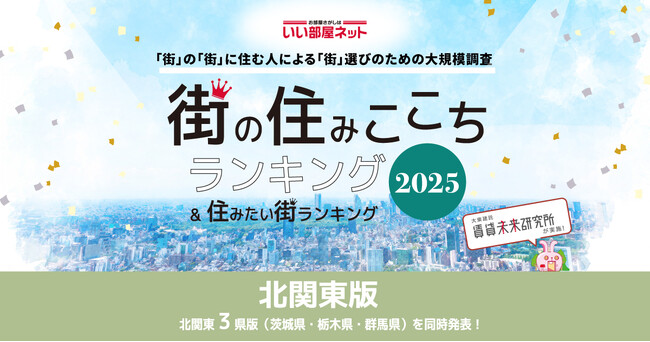 いい部屋ネット　街の住みここち＆住みたい街ランキング2025＜北関東版＞ランキング発表
