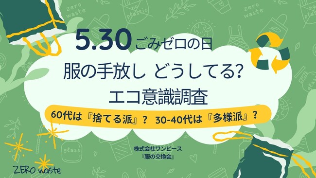 “捨てる・あげる”の60代、“売る・寄付する”の30～40代。 アパレル企業が“服とエコ”に関する176人の意識調査を実施