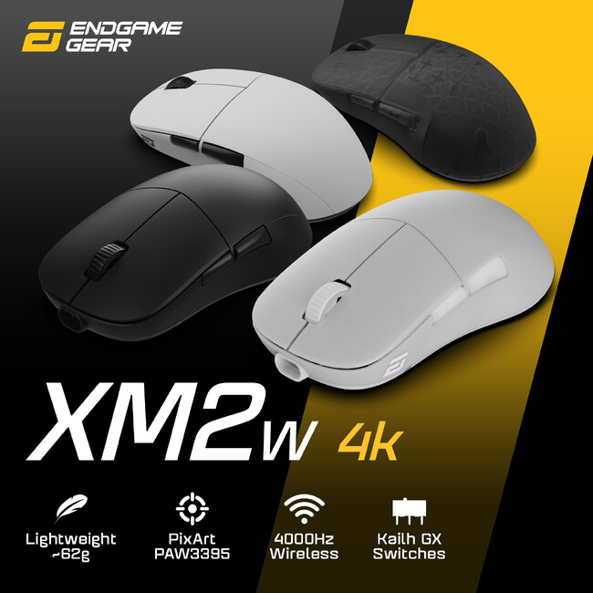 XM形状のハイパフォーマンスなワイヤレスゲーミングマウス Endgame Gear「XM2w 4K」を5月29日発売