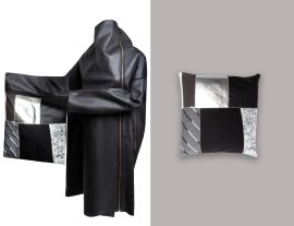 ミハイルギニスアオヤマのキモノ袖になるクッションカバー