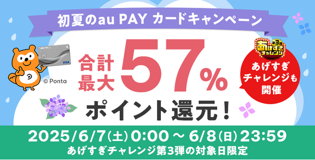 au PAY ふるさと納税、条件達成で最大4%のポイント還元や抽選で最大31%のポイントがあたる「初夏のau PAY カードキャンペーン」を開催