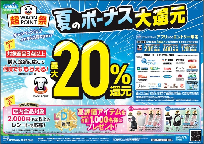 ６月２日（月）より「ウエルシアグループ夏のボーナス大還元」を開始！