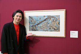 尾上松也さん「五大浮世絵師展」来場写真1