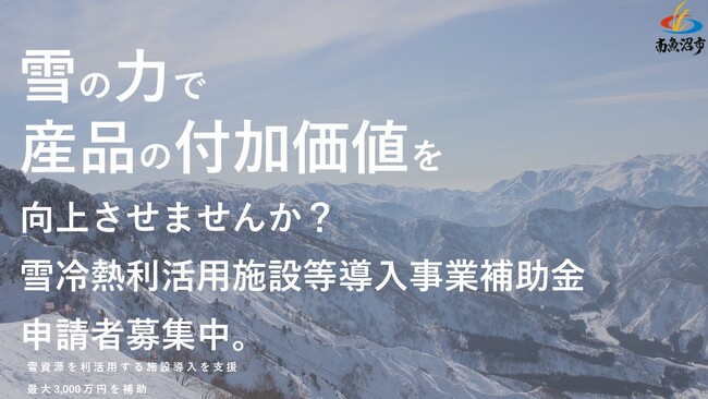 雪利活用施設に最大3,000万円補助!南魚沼市雪冷熱利活用施設等導入事業補助金新規募集開始!