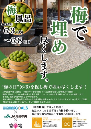 6月6日「梅の日」記念イベント開催!露天風呂が、梅で“埋め尽くされる”!?
