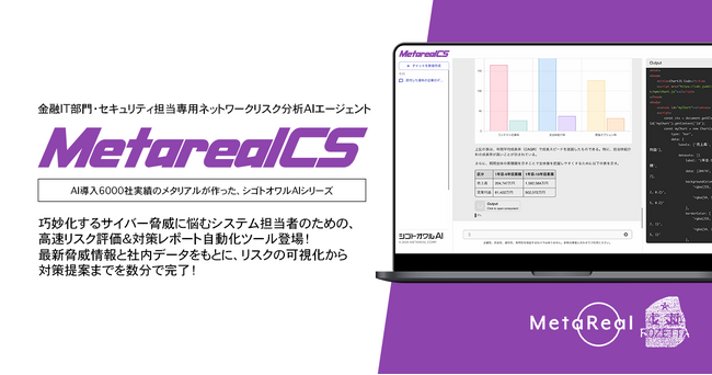 【メタリアル・グループ】サイバー対策レポート作成AIエージェント「Metareal サイバーセキュリティ(Metareal CS)」6/3提供開始