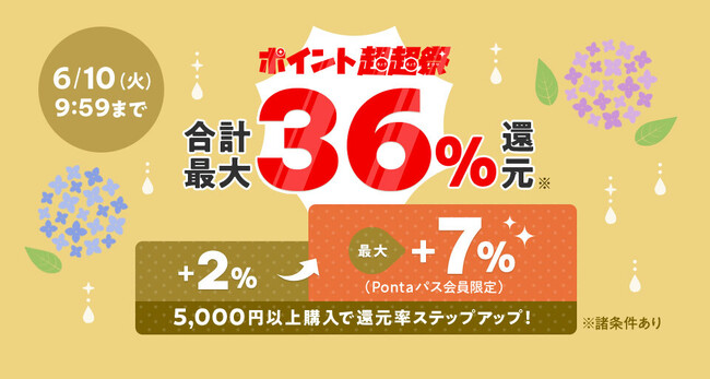 家電や日用品がおトクなスペシャルイベント！au PAY マーケット、最大36%還元のポイント超超祭で最大2万円割引クーポンの配布や最大10%のポイントを還元する「ヤマダデンキスペシャルセール」を開催