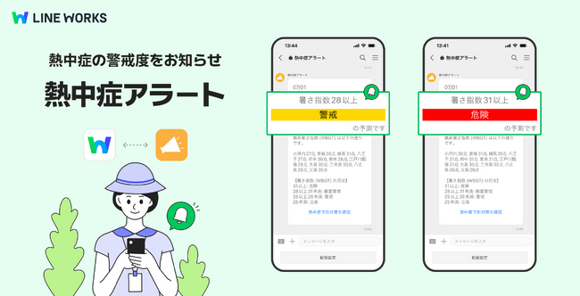 6月からの義務化に対応！熱中症への警戒度がLINE WORKS上に届く「熱中症アラート」2025年版を提供開始