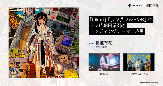 2.5次元アーティスト・長瀬有花、最新アルバムから『hikari』と『ワンダフル・VHS』がテレビ番組のエンディングテーマに起用
