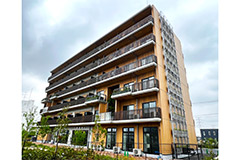 木造混構造6階建て　社宅完成　～　独自技術を多数採用　中大規模集合住宅モデル　～