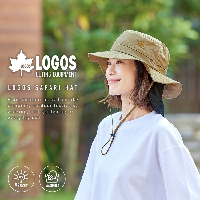 アウトドアブランド〈LOGOS〉とタッグ！人気の新色登場！街でも山でも首筋をすっぽりガード！「LOGOS サファリハット ネックガード付」！
