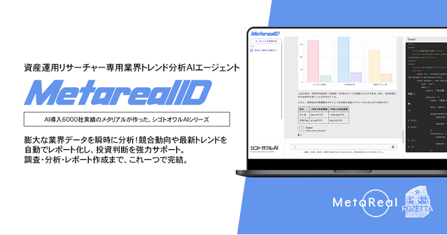 【メタリアル・グループ】業界トレンド評価レポート作成AIエージェント「Metareal インダストリー(Metareal ID)」6/6提供開始