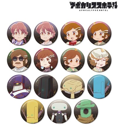 TVアニメ「アポカリプスホテル」のトレーディング缶バッジ、トレーディングブロマイド、マルチデスクマットなどの受注を開始！！アニメ・漫画のオリジナルグッズを販売する「AMNIBUS」にて