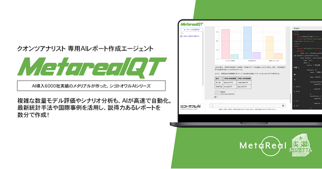 【メタリアル・グループ】数量モデル評価・シナリオ分析レポート作成AIエージェント「Metareal クワンティティヴ(Metareal QT)」6/9提供開始