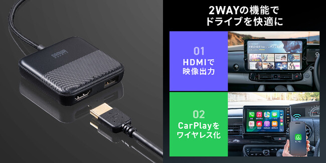 ナビ画面をもっと自由に！HDMI映像出力＆CarPlayワイヤレス化を叶えるマルチメディアアダプターを発売