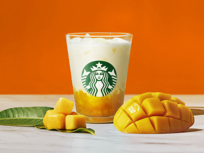 ジューシーなマンゴー果肉とミルクを合わせたフルーティーな新作ビバレッジ『マンゴー オレ』が6月11日（水）より登場！