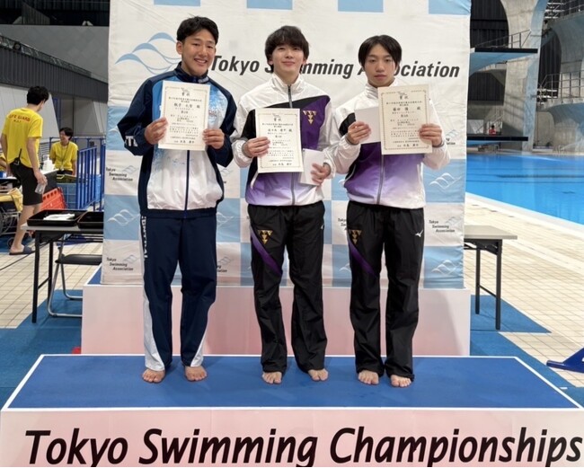 【水泳・飛込競技】佐々木康平選手が『東京都選手権水泳競技大会 飛込競技』男子3m飛板飛込にて優勝