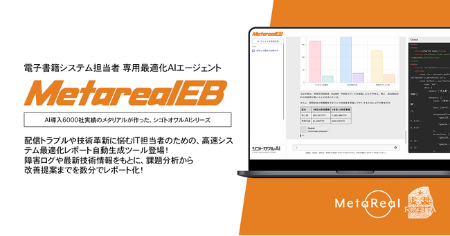【メタリアル・グループ】電子書籍配信システム最適化レポート作成AIエージェント「Metareal イーブック(Metareal EB)」6/10提供開始