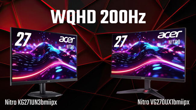 最大200Hz対応の27インチWQHD、Nitroゲーミングモニター2機種を発売！