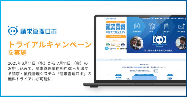 請求管理業務を約80％削減する請求・債権管理システム「請求管理ロボ」のトライアルキャンペーンを開始