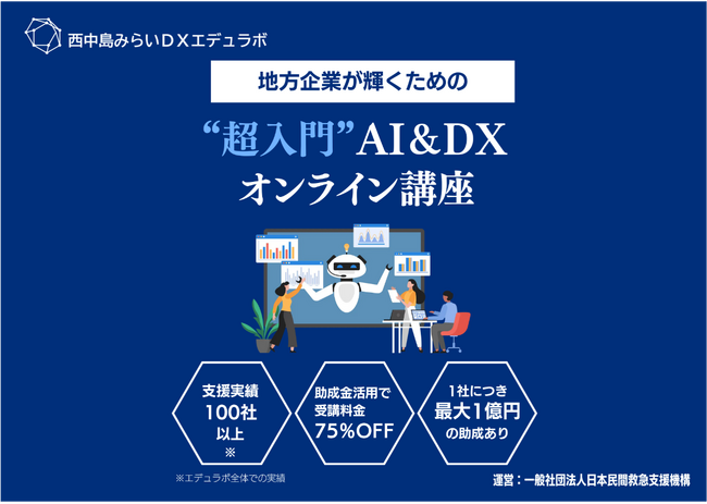 西中島みらいDXエデュラボ、DX研修サービスを提供開始。情報提供・教育・製品開発・地域支援事業に新たな革新を！